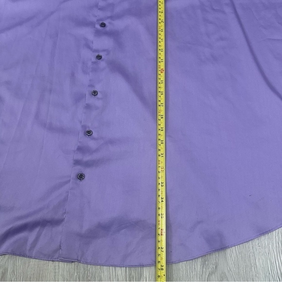 DXL Big & Tall Non-Iron Sateen Button-Up Dress Shirt English Lilac sz 24 Easter - Picture 6 of 7